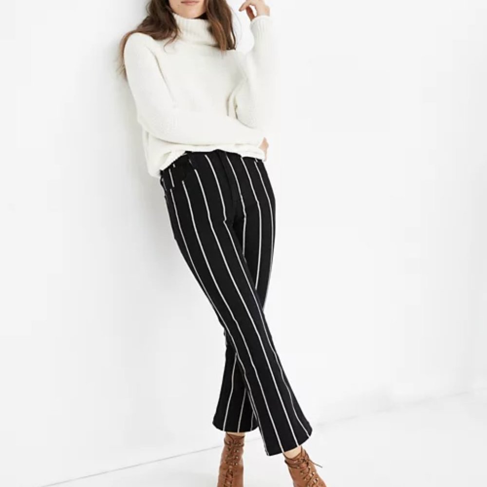 NWT Madewell Cali Demi-Boot Jeans in Elsie Stripe
